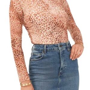 Vince Camuto Animal Print Long Sleeve Top- NWT- SIZE LARGE